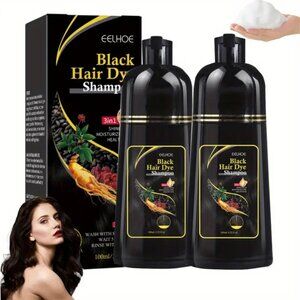 NWT Eelhoe Black Herbal Hair Color Shampoo for Vibrant Shine and Rich Tone